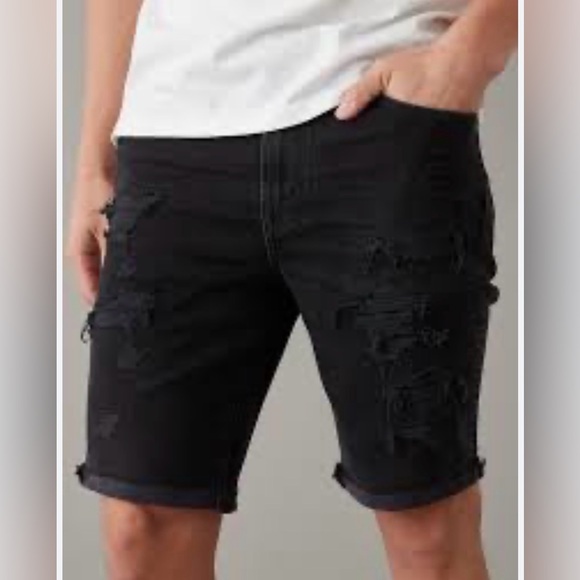 American Eagle Outfitters Other - American Eagle Airflex Black Distressed Denim Shorts